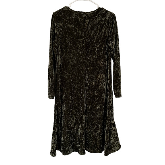 Daniella Faye Modest Green Velvet Long Sleeve Midi Dress Women Size Small - Picture 13 of 14